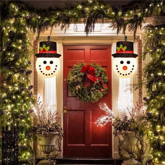 2 Pack, 12 Inch Snowman Porch Light Covers for Christmas Decoration - Picture 6 of 6